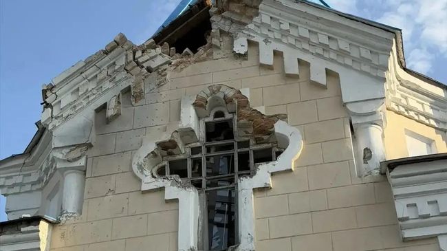 Часовня в Рыльске Курской области, поврежденная из-за атаки ВСУ