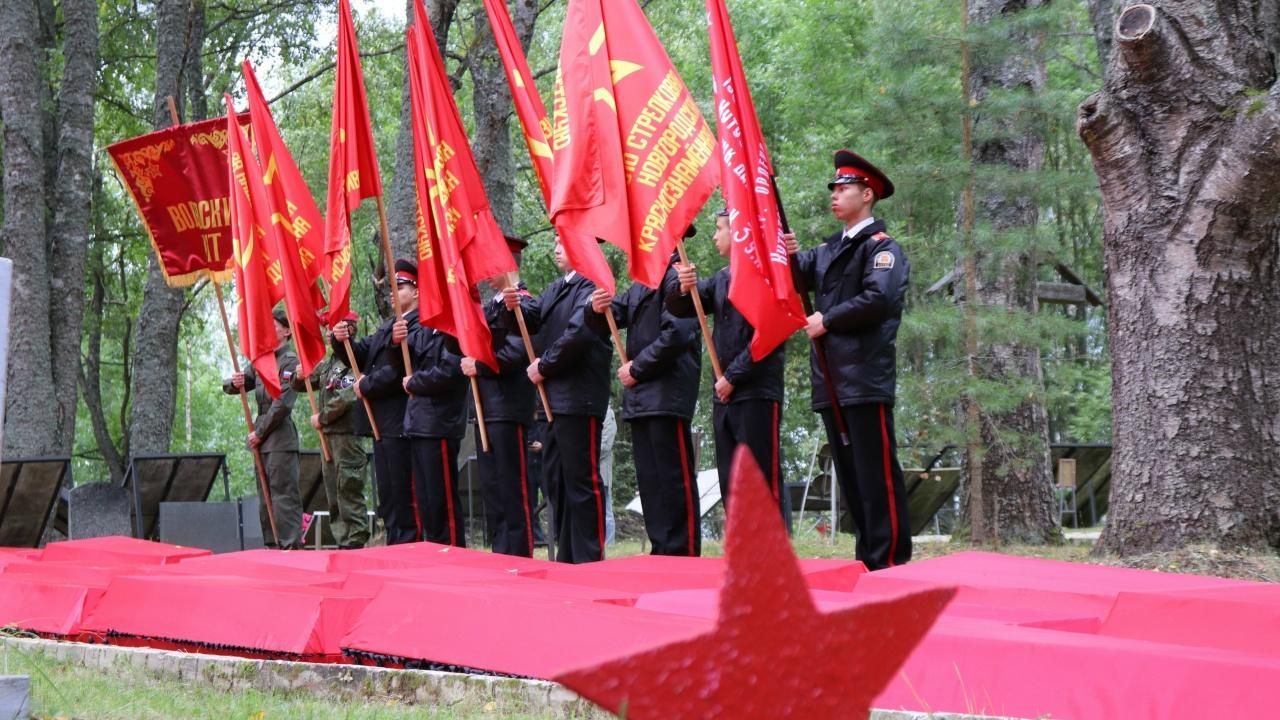 Останки 137 красноармейцев были преданы земле на воинском захоронении в Новгородской области Останки 137 красноармейцев были преданы земле на воинском захоронении в Новгородской области - РИА Новости, 1920, 22.08.2026
