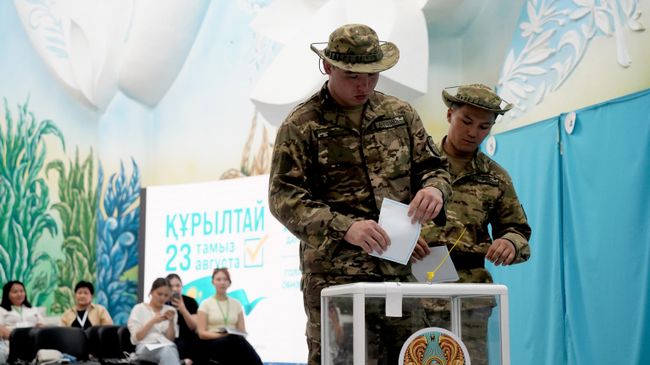 Голосование на парламентских выборах в Алма-Ате, Казахстан. 23 августа 2026 года