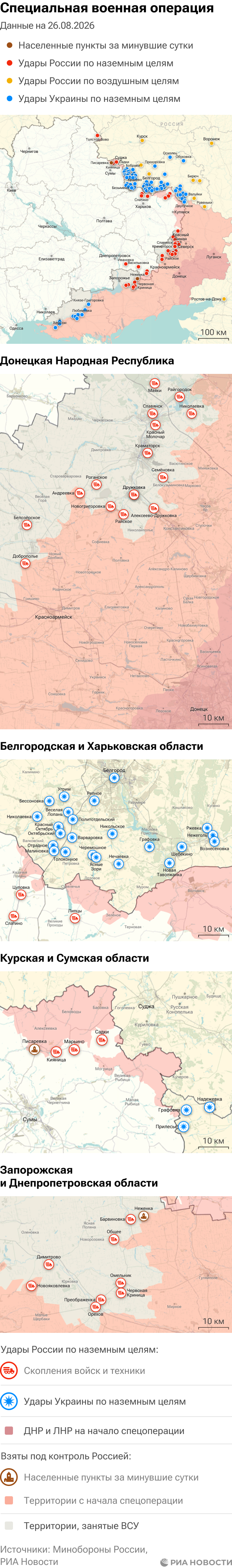 Карта спецоперации на Украине на 26.08.2026. Моб