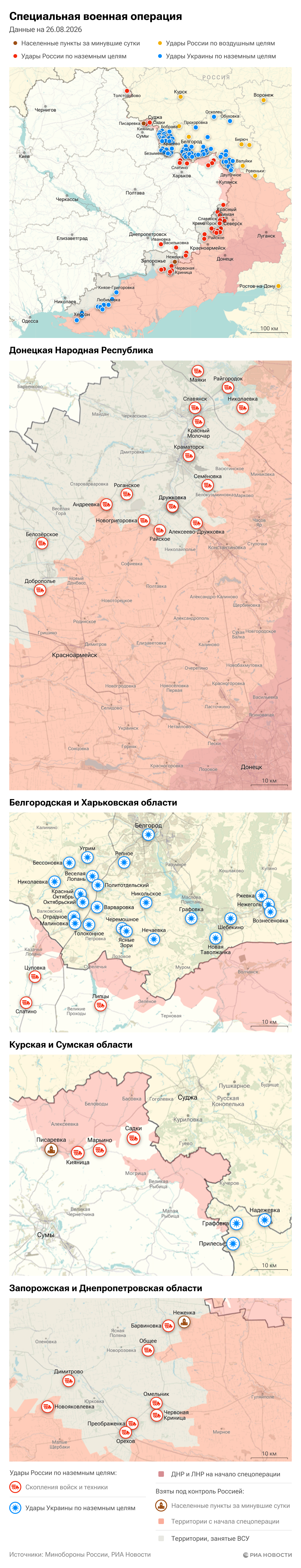Карта спецоперации на Украине на 26.08.2026. Деск