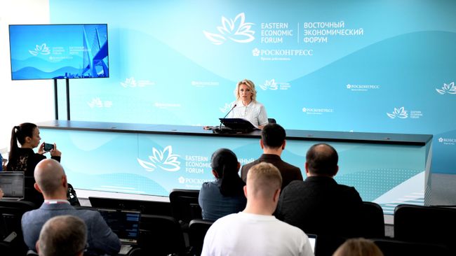 Официальный представитель Министерства иностранных дел России Мария Захарова на ВЭФ-2026
