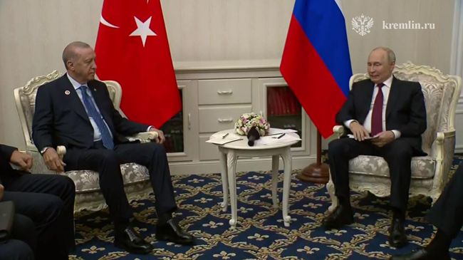 Путин на встрече с президентом Турции Реджепом Тайипом Эрдоганом