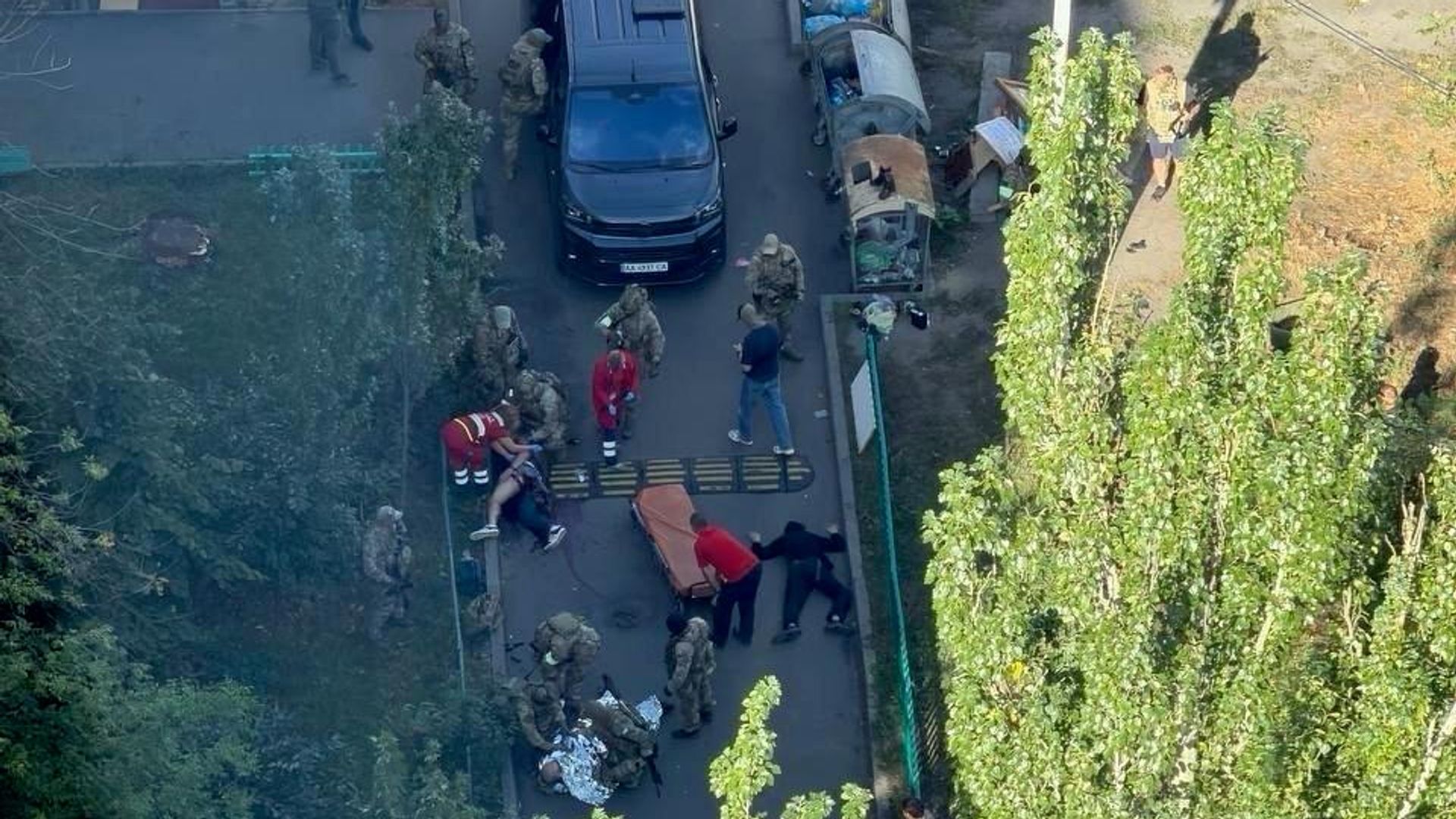 Место перестрелки СБУ и ГУР в Киеве Место перестрелки СБУ и ГУР в Киеве - РИА Новости, 1920, 04.09.2026