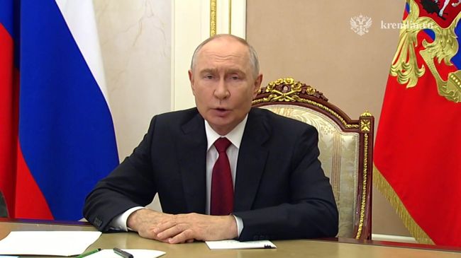 Путин принимает участие в церемонии ввода в эксплуатацию проекта «Восток Ойл»