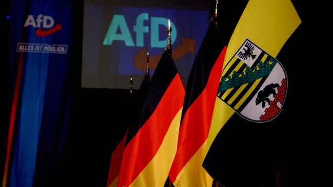Флаги Германии и земли Саксония-Ангальт на фоне логотипа АдГ