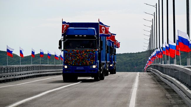 Открытие автомобильного моста через реку Туманную, соединяющего Приморский край и территорию КНДР