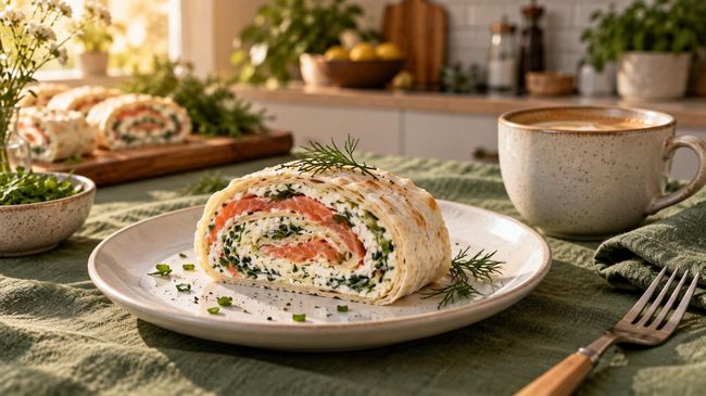 Рулет с творогом и зеленью