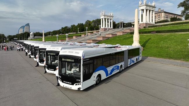 Новый подвижной состав в автобусном парке Волгограда 