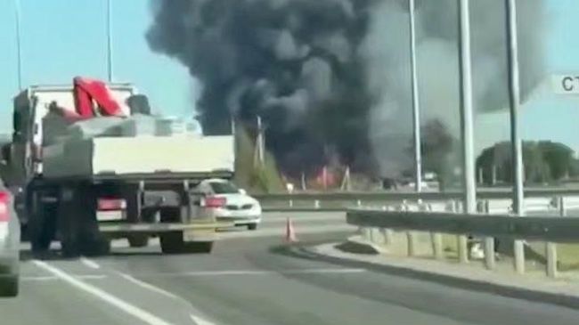 Пожар на строительном рынке в Одинцово
