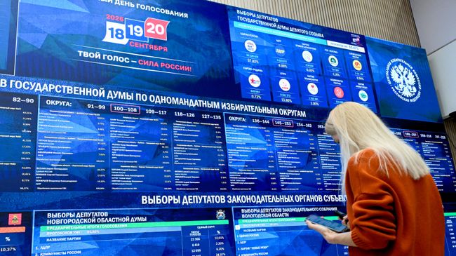Оглашение предварительных итогов выборов в Госдуму РФ