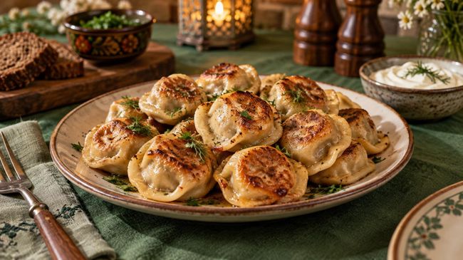 Жареные пельмени
