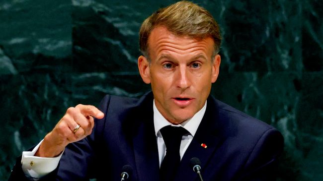 Президент Франции Эмманюэль Макрон выступает на 81-й сессии Генеральной Ассамблеи ООН в штаб-квартире ООН в Нью-Йорке. 22 сентября 2026 Президент Франции Эмманюэль Макрон выступает на 81-й сессии Генеральной Ассамблеи ООН в штаб-квартире ООН в Нью-Йорке. 22 сентября 2026