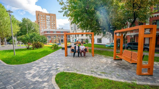 Зона отдыха в Басманном районе в Москве