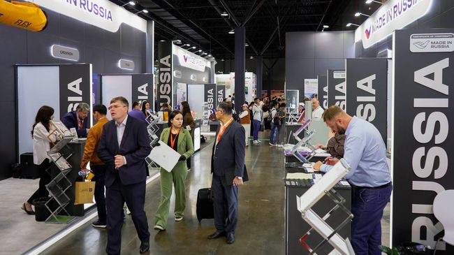 Экспозиция Сделано в России на выставке Mining & Metals Central Asia 2026