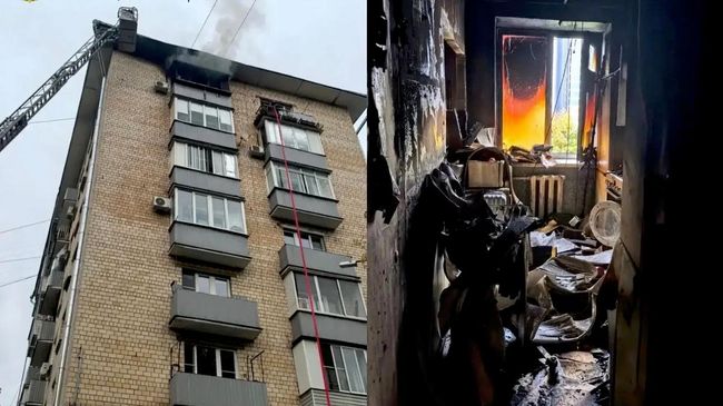 Пожар в квартире на улице Сергея Эйзенштейна на северо-востоке Москвы. 23 сентября 2026