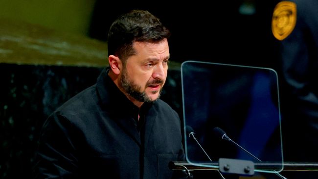 Владимир Зеленский выступает на 81-й сессии Генеральной Ассамблеи ООН в штаб-квартире ООН в Нью-Йорке