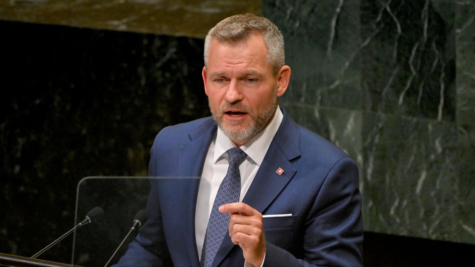 Президент Словакии Петер Пеллегрини на заседании 81-й сессии Генассамблеи ООН. 23 сентября 2026 - РИА Новости, 1920, 24.09.2026