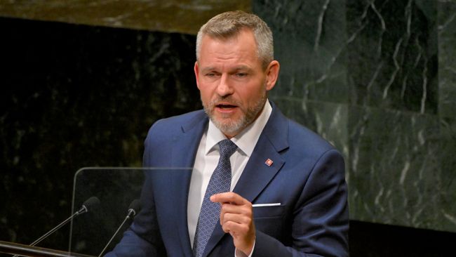 Президент Словакии Петер Пеллегрини на заседании 81-й сессии Генассамблеи ООН. 23 сентября 2026