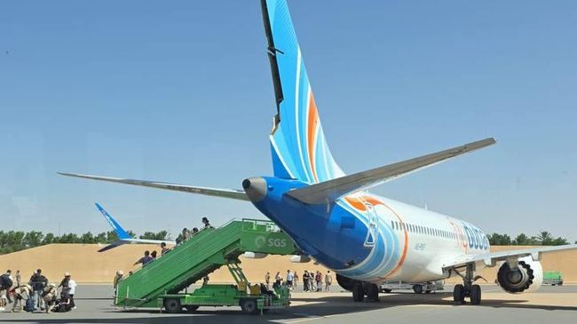 Самолет авиакомпании Flydubai, экстренно приземлившийся в Табуке, Саудовская Аравия