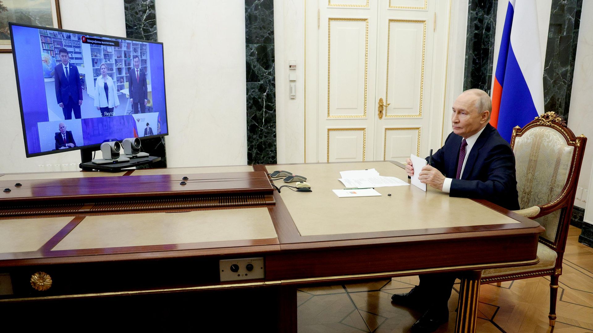 Президент Владимир Путин принял участие во встрече, посвященной открытию комплекса Точка будущего в Якутии Президент Владимир Путин принял участие во встрече, посвященной открытию комплекса Точка будущего в Якутии - РИА Новости, 1920, 05.10.2026