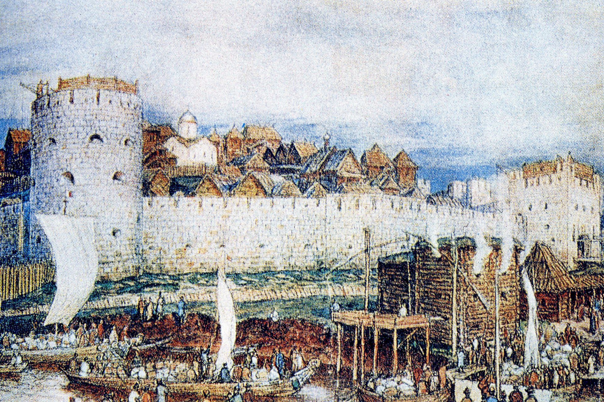 Репродукция картины Московский Кремль при князе Дмитрии Донском. XIV век., художник Аполлинарий Васнецов Репродукция картины Московский Кремль при князе Дмитрии Донском. XIV век., художник Аполлинарий Васнецов - РИА Новости, 1920, 09.10.2026