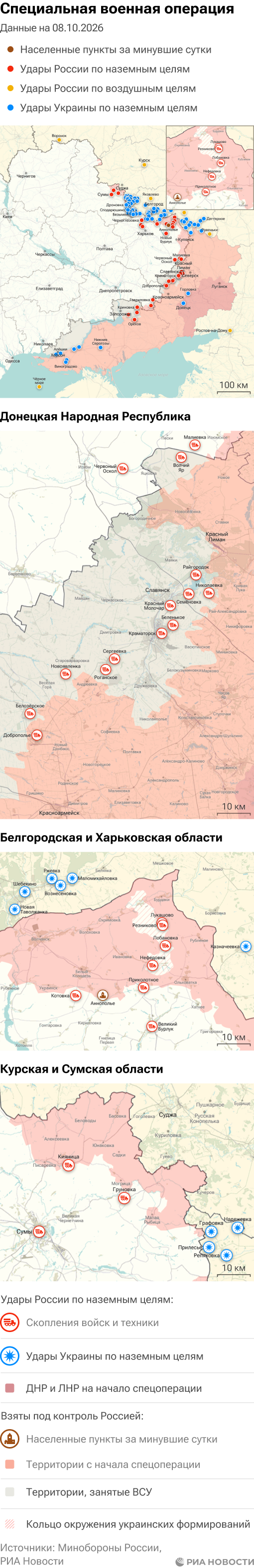 Карта спецоперации на 08.10.2026