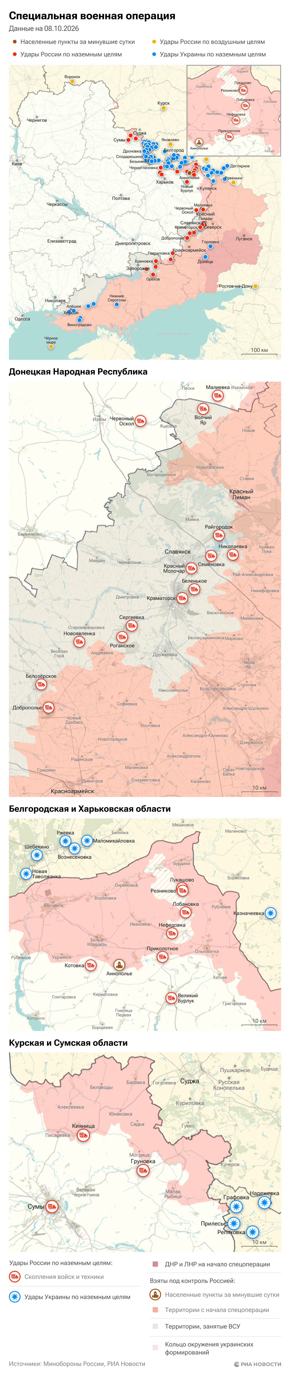 Карта спецоперации на 08.10.2026