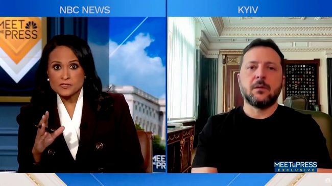 Зеленский во время интервью телеканалу NBC что-то вдохнул, после чего впал на некоторое время в ступор