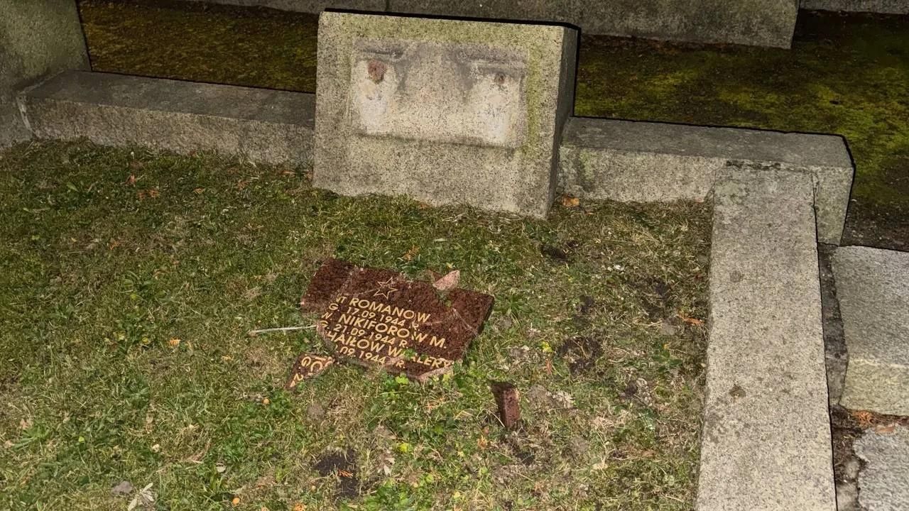 Оскверненная могила на территории Мемориального кладбища советских воинов в Варшаве - РИА Новости, 1920, 19.10.2026