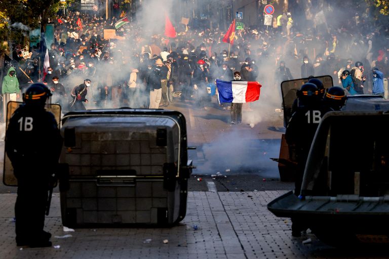 Акция протеста в Марселе, Франция Акция протеста в Марселе, Франция