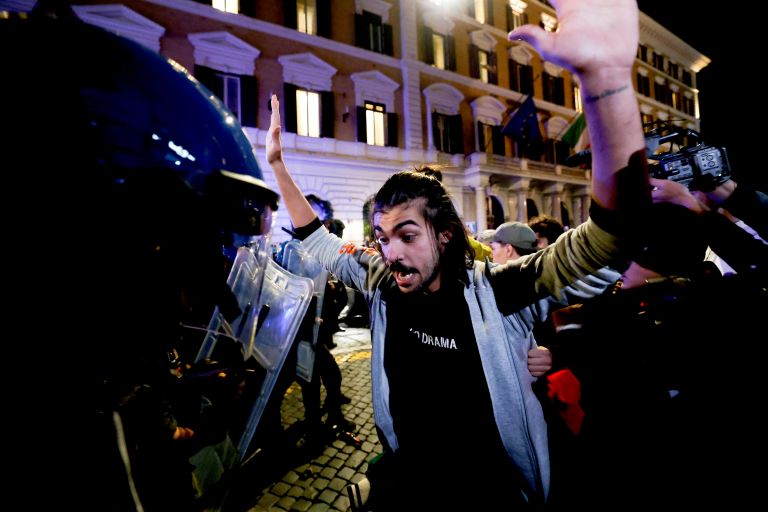 Акция протеста в Риме, Италия Акция протеста в Риме, Италия