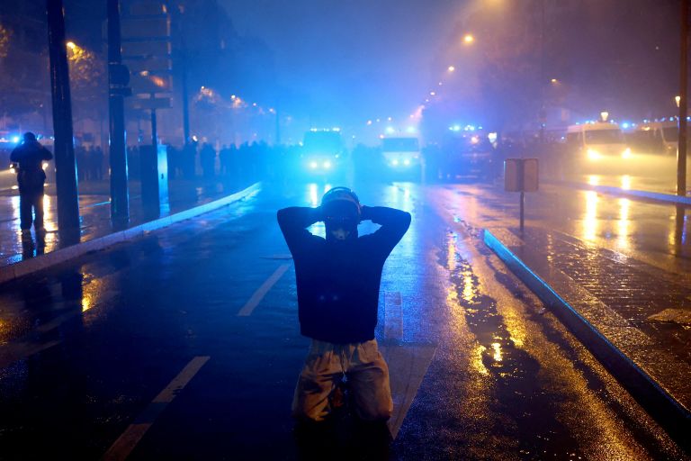 Акция протеста в Париже, Франция Акция протеста в Париже, Франция