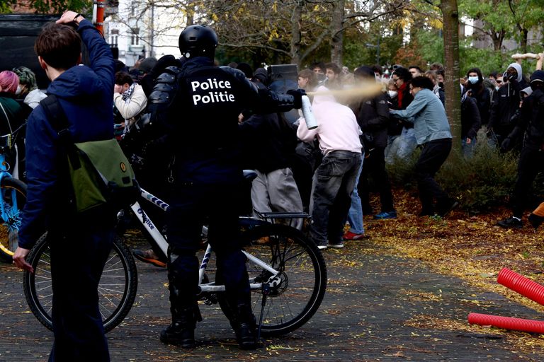 Акция протеста в Брюсселе, Бельгия Акция протеста в Брюсселе, Бельгия