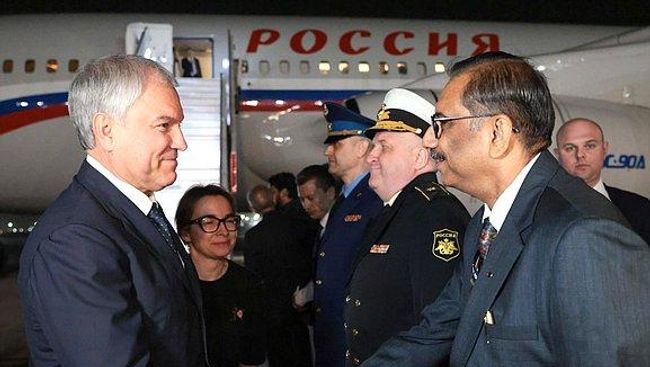 Председатель Государственной Думы Вячеслав Володин прибыл с рабочим визитом в Республику Индию