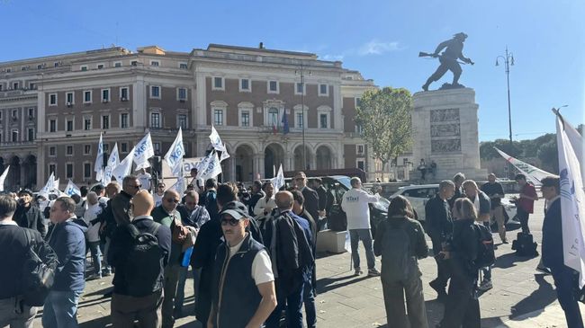Манифестация таксистов в Риме