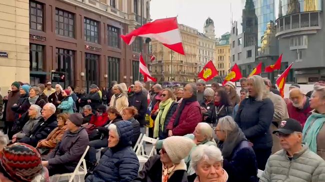 Митинг в Вене за нейтралитет Австрии и мир с Россией