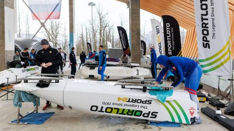 Кадры с чемпионата России по бобслею Кадры с чемпионата России по бобслею