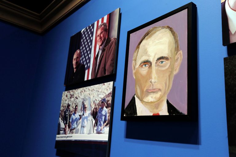 Портрет Владимира Путина, нарисованный Джорджем Бушем-младшим