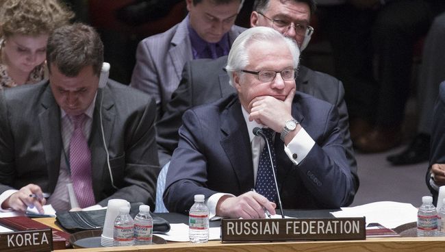 Российский постпред при ООН Виталий Чуркин на открытом заседании Совета безопасности по Украине. 13 апреля 2014 Российский постпред при ООН Виталий Чуркин на открытом заседании Совета безопасности по Украине. 13 апреля 2014