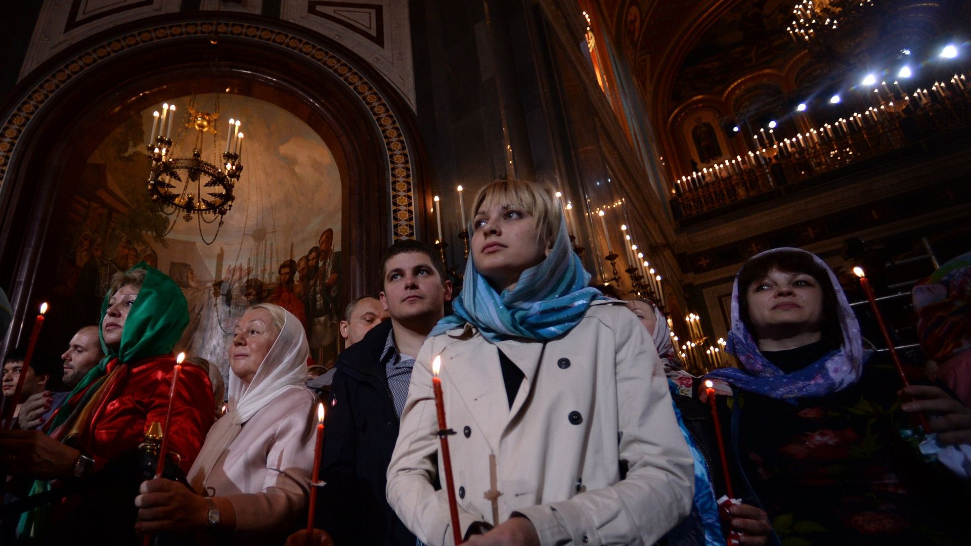 Пасхальное богослужение в храме Христа Спасителя в Москве Пасхальное богослужение в храме Христа Спасителя в Москве - РИА Новости, 1920, 12.04.2026