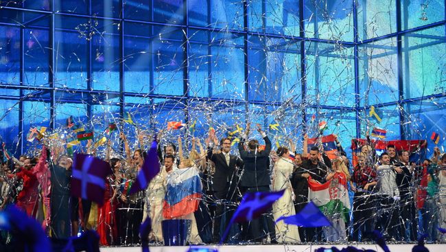 Артисты после выступлений на международном конкурсе песни Евровидение-2014 в Копенгагене. Архивное фото