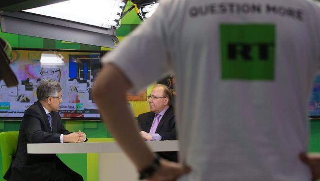 Павильон телеканала Russia Today, архивное фото Павильон телеканала Russia Today, архивное фото