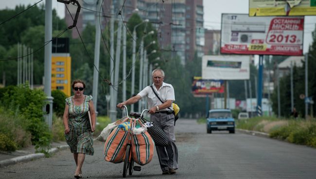 Беженцы из Славянска, архивное фото