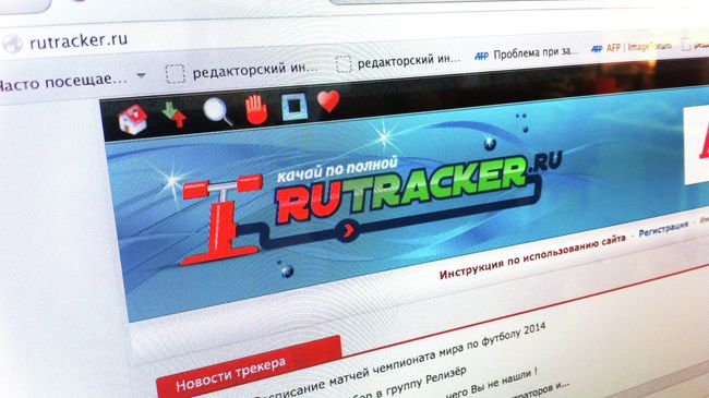Сайт торрент-трекера Rutracker.ru. Архивное фото Сайт торрент-трекера Rutracker.ru. Архивное фото