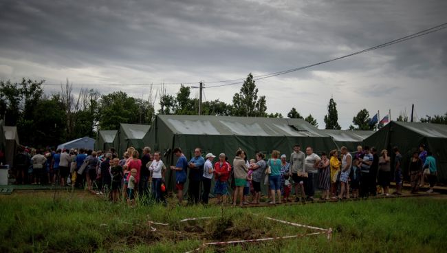 Лагерь беженцев из Украины в Ростовской области. Архивное фото Лагерь беженцев из Украины в Ростовской области. Архивное фото