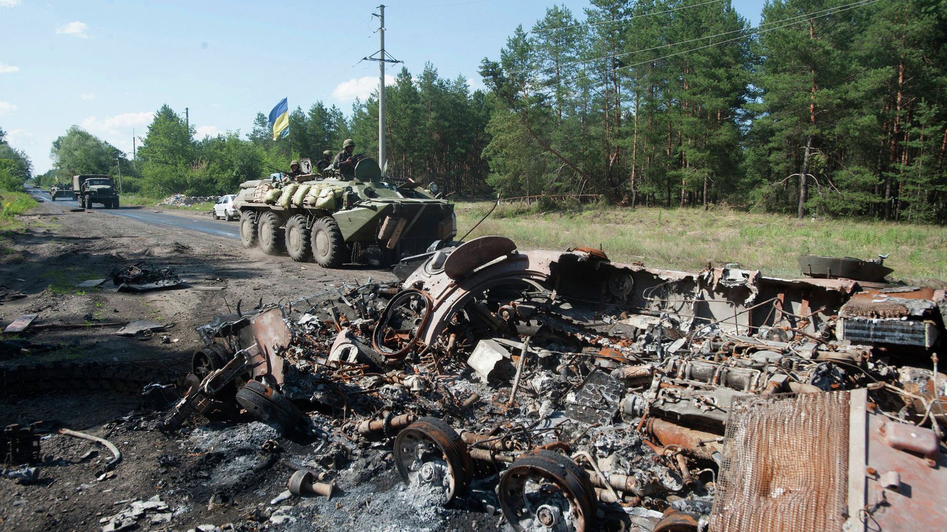 Украинские войска на КПП в поселке Красный Лиман Украинские войска на КПП в поселке Красный Лиман - РИА Новости, 1920, 29.07.2022