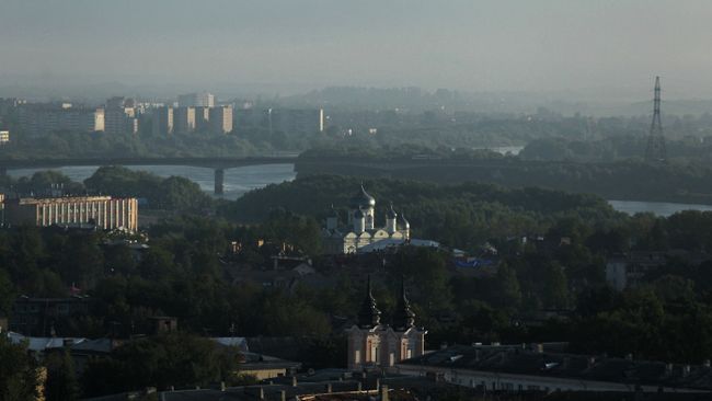Вид на город Великий Новгород. Архивное фото