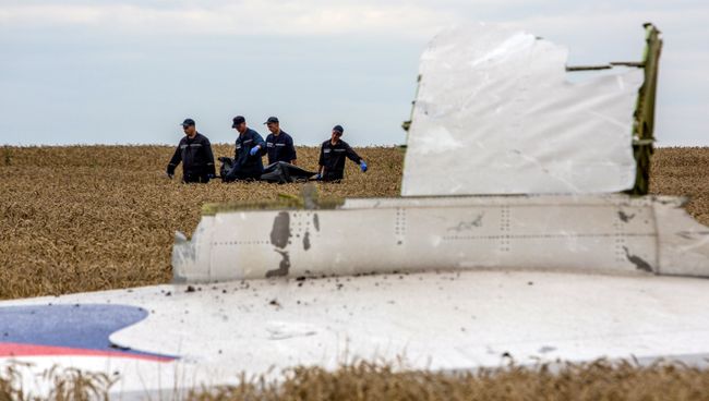 На месте крушения малайзийского лайнера Boeing 777, архивное фото