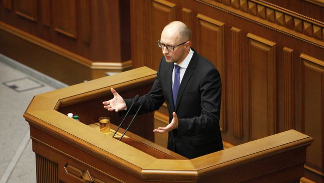 Премьер-министр Украины Арсений Яценюк выступает в Верховной Раде. 24 июля 2014